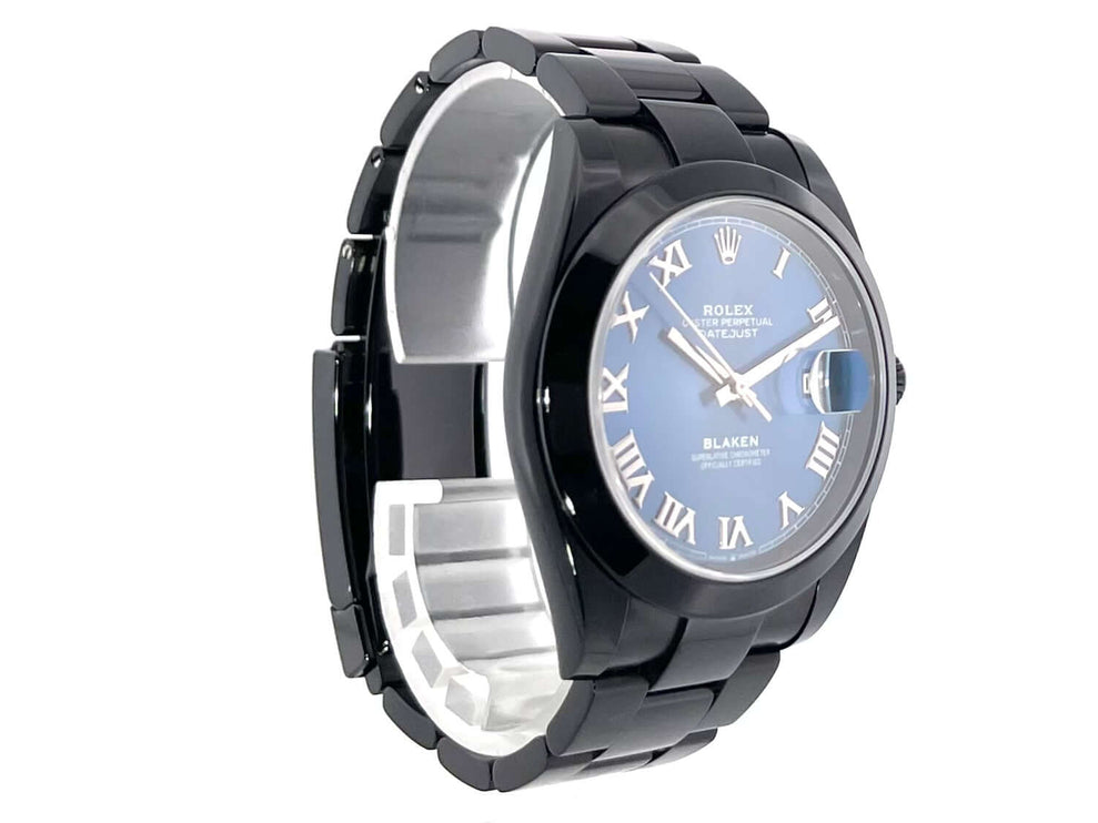 Rolex Datejust 41 Ref. 126300 Oystersteel, blaues Zifferblatt mit römischen Ziffern, Edelstahlband poliert und satiniert, Automatikwerk, Chronometer.