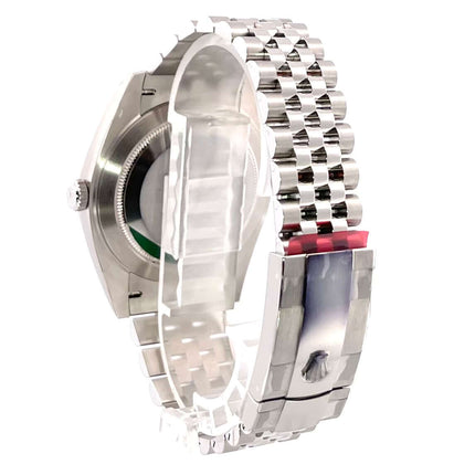 Rückseite des Rolex Datejust 41 Oystersteel Ref. 126300 mit Jubilé-Bandansicht, poliert und satiniert, aus Edelstahl, 2019