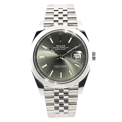 Rolex Datejust 41 Edelstahl 126300 Rhodium Zifferblatt und Jubile-Band, polierte und satinierte Edelstahlgehäuse, 70 Stunden Gangreserve.