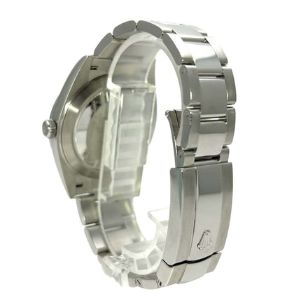 Rückseite Rolex Datejust 41 Edelstahl 126300 schwarz mit poliertem und satiniertem Oyster-Band, Faltschließe, Gehäuseboden und Lünette