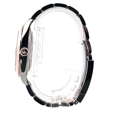 Rolex Datejust 41 Edelstahl Everose-Gold Ref. 126301 Choco Seitenansicht mit Oyster-Band in Edelstahl und 18 kt Everose-Gold