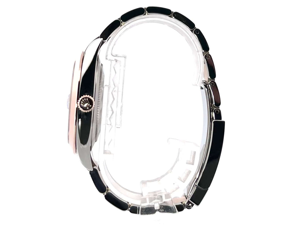 Rolex Datejust 41 Edelstahl Everose-Gold Ref. 126301 Choco Seitenansicht mit Oyster-Band in Edelstahl und 18 kt Everose-Gold