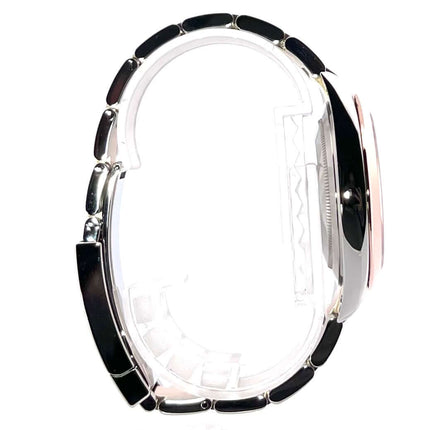 Rolex Datejust 41 Edelstahl Everose-Gold Ref. 126301, seitliche Ansicht des Edelstahl und Everose-Gold polierten Armbands.