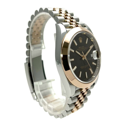 Rolex Datejust 41 Edelstahl Everose-Gold 126301 Choco Jubile-Band, Gehäusedurchmesser 41 mm, Zifferblatt schokoladenfarben, Automatikwerk Rolex 3235