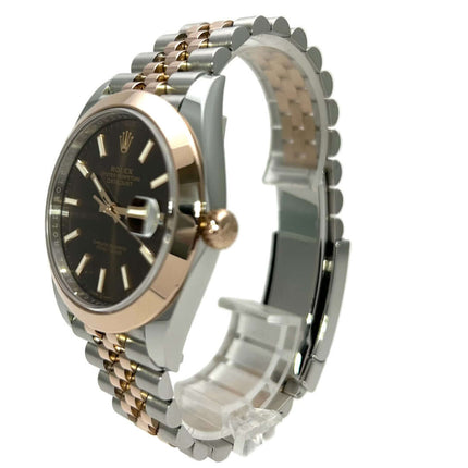 Rolex Datejust 41 Edelstahl Everose-Gold Ref. 126301 mit Jubilé-Band, Schokoladenzifferblatt, polierte Everose-Gold Lünette, 41 mm Gehäuse.