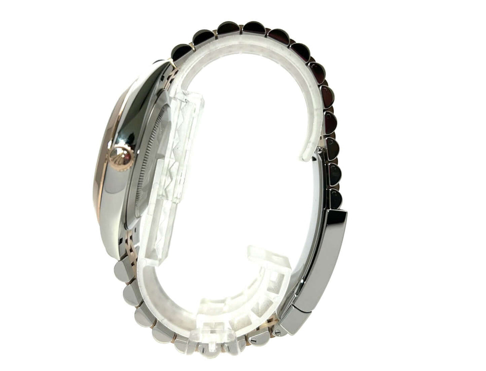 Rolex Datejust 41 Seiteansicht Edelstahl Everose-Gold Jubile-Band poliert und satiniert