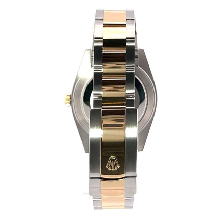 Rolex Datejust 41 Edelstahl Gelbgold 126303 Schwarz Diamant 2021 Rückansicht Armband