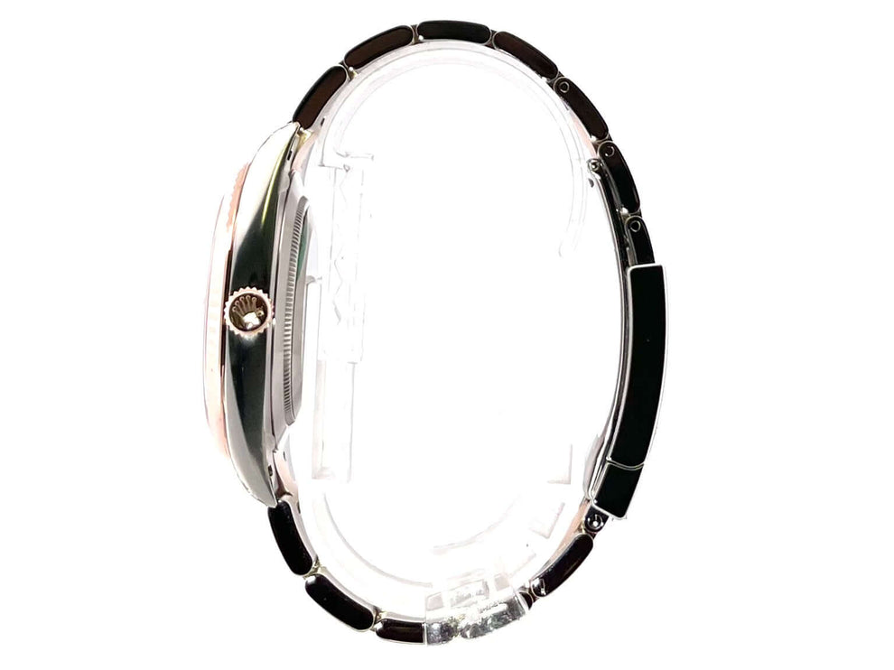 Seitansicht Rolex Datejust 41 Edelstahl Everose-Gold Ref. 126331 mit Oyster-Band und geriffelter Lünette