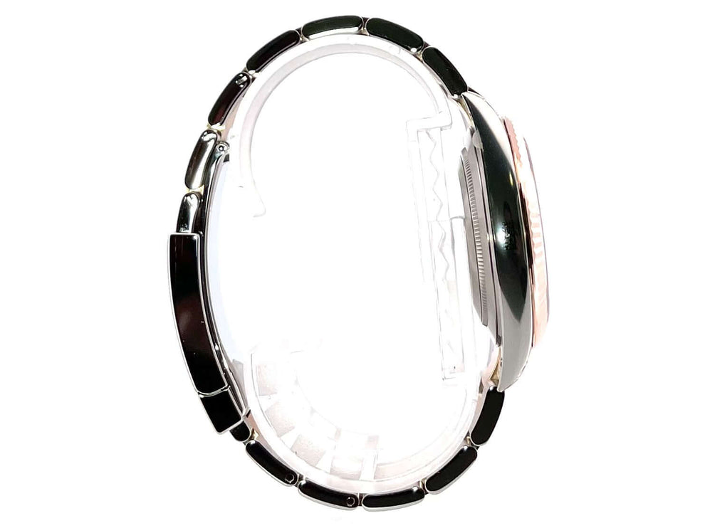 Rolex Datejust 41 Edelstahl Everose-Gold 126331 Seitenansicht des Gehäuses und Oyster Bandes