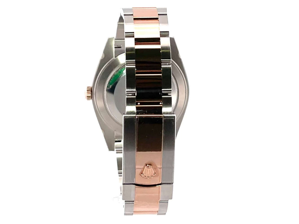 Rückseite des Rolex Datejust 41 Edelstahl Everose-Gold 126331 mit Oyster-Armband