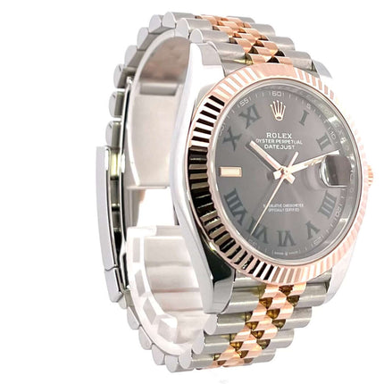 Rolex Datejust 41 Edelstahl Everose-Gold 126331, Schiefer Zifferblatt, Jubile-Band aus Edelstahl und 18 kt Everose-Gold, 2020 Modell.