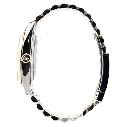 Rolex Datejust 41 Edelstahl Gelbgold Ref. 126333 Seitenansicht auf Weiß