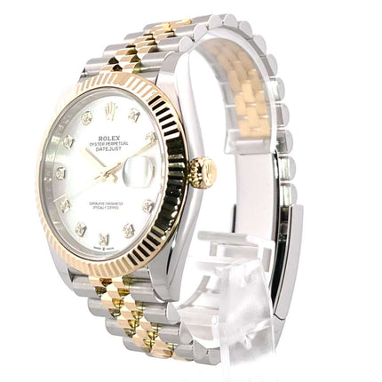 Rolex Datejust 41 Edelstahl Gelbgold Ref. 126333 mit Perlmutt Zifferblatt und Jubile-Band aus Edelstahl und Gelbgold, 2021 Modell