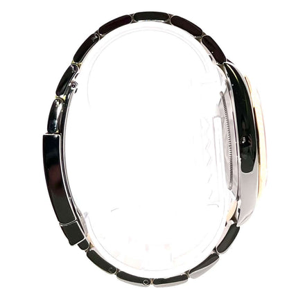 Seitliche Ansicht Rolex Datejust 41 Edelstahl Gelbgold Ref. 126333 Silber mit Oyster Armband und Faltschließe