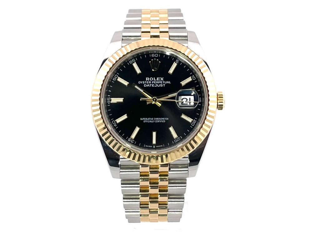 Rolex Datejust 41 Edelstahl Gelbgold Ref. 126333, schwarzes Zifferblatt, Jubile-Band in Edelstahl und 18 kt Gelbgold, Automatikwerk