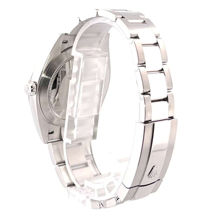 Rückseite des Rolex Datejust 41 Edelstahl Weißgold 126334 mit Oyster-Band, poliert und satiniert, aus hochwertigem Edelstahl.