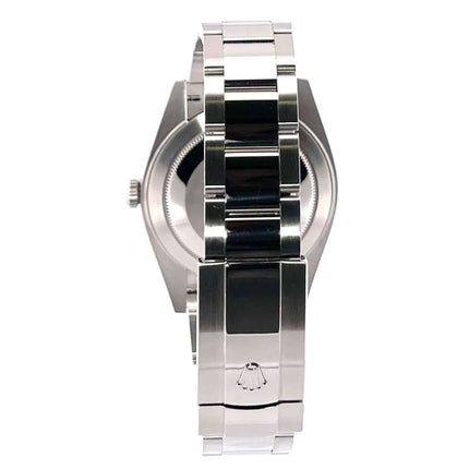 Rückseite des Rolex Datejust 41 Edelstahl Weißgold 126334 mit poliertem und satiniertem Oyster-Band aus Edelstahl aus dem Jahr 2017.