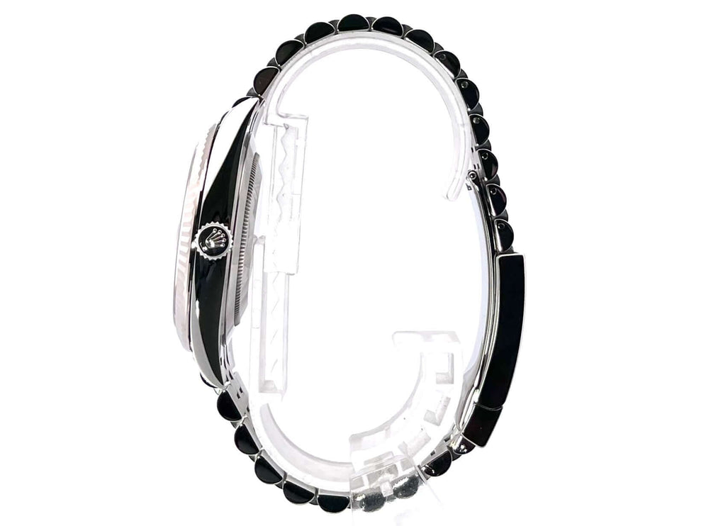 Rolex Datejust 41 Edelstahl Weißgold 126334 seitliche Ansicht des Gehäuses und Jubile-Bands