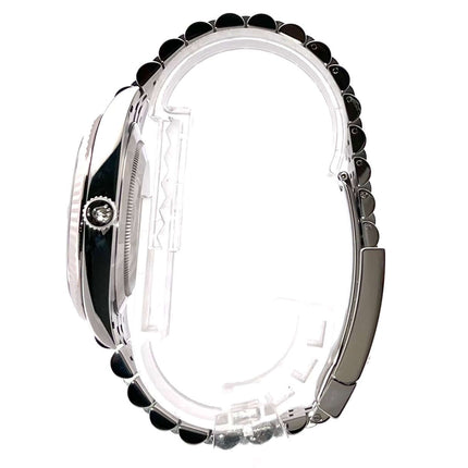 Seitliche Ansicht Rolex Datejust 41 Edelstahl Weißgold 126334 mit Jubile-Band