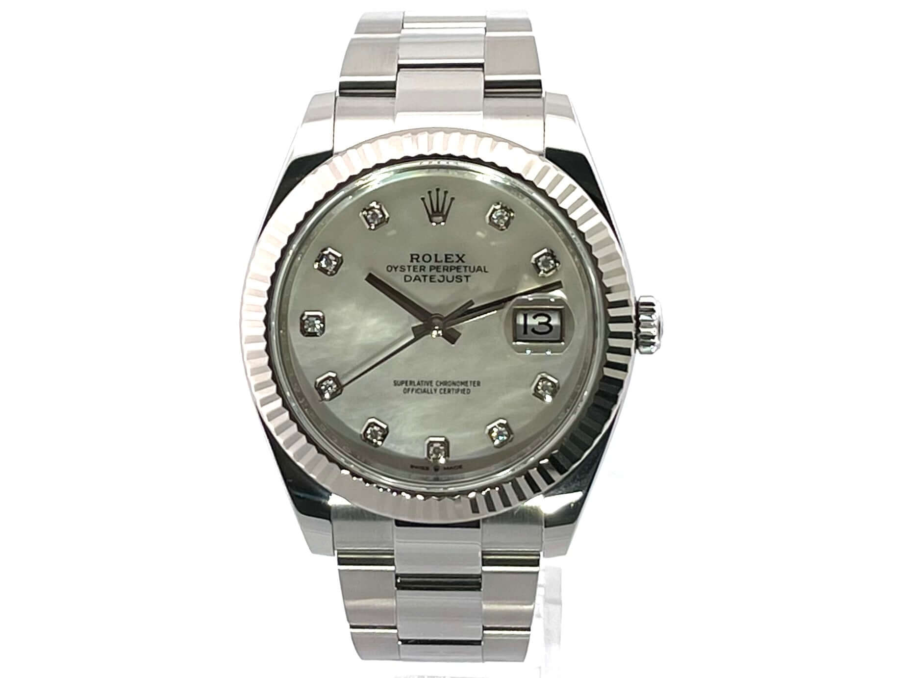 Rolex Datejust 41 126334 Stainless Steel White Gold Mother