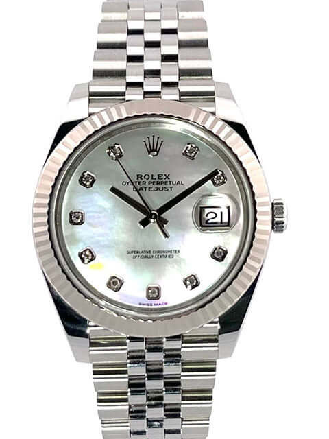 Rolex Datejust 41 126334 Edelstahl Weißgold Perlmutt