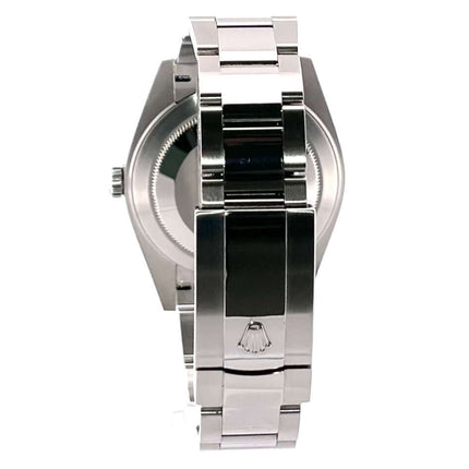 Rückansicht Rolex Datejust 41 Edelstahl Weißgold 126334, Oyster-Armband und Faltschließe, polierter Edelstahl, luxuriöse Herrenuhr.