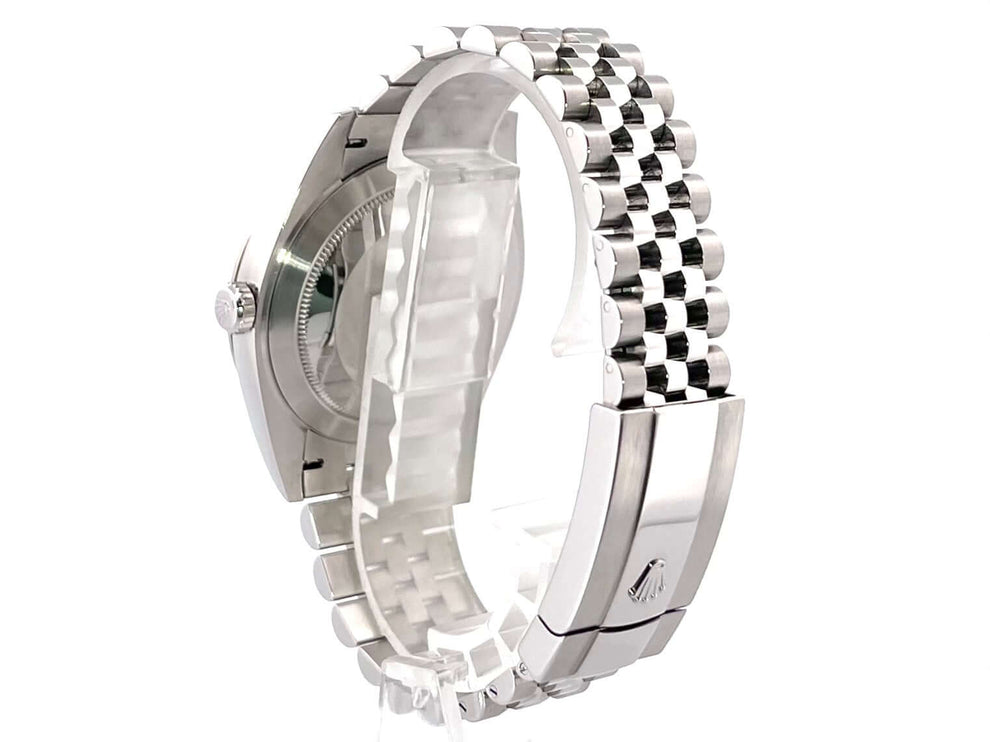 Rückansicht der Rolex Datejust 41 Ref. 126334 mit Edelstahl-/Weißgoldgehäuse und Jubile-Band