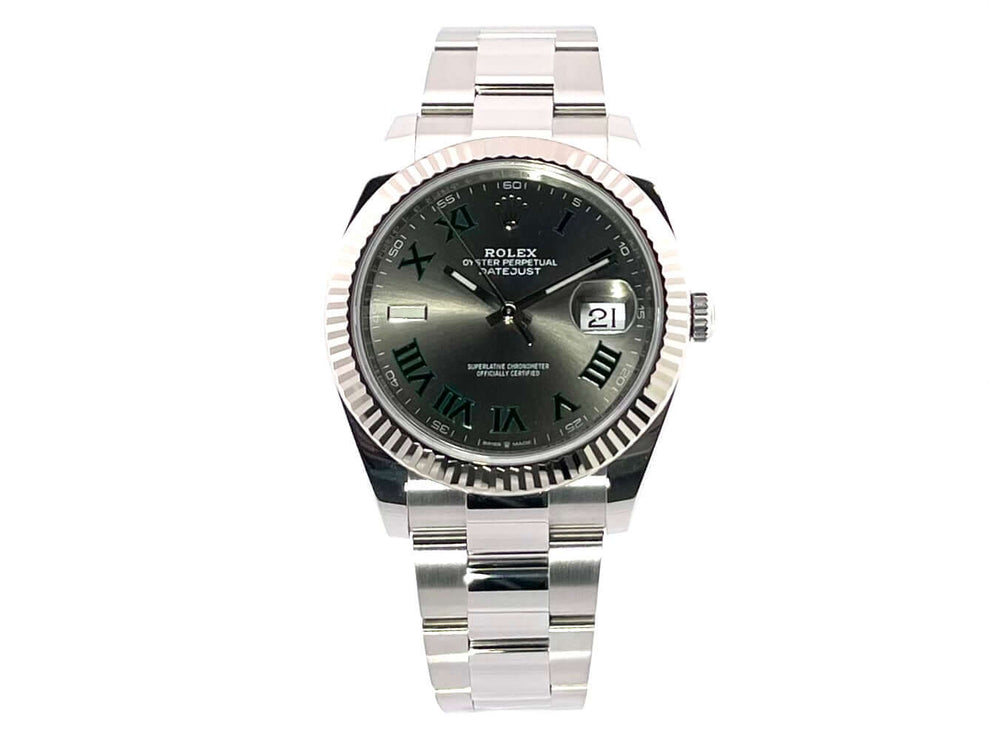 Rolex Datejust 41 Ref. 126334 aus Edelstahl mit Rhodium-Zifferblatt und römischen Ziffern, 41 mm Gehäuse, Oyster-Armband, Kratzfest, Automatikwerk