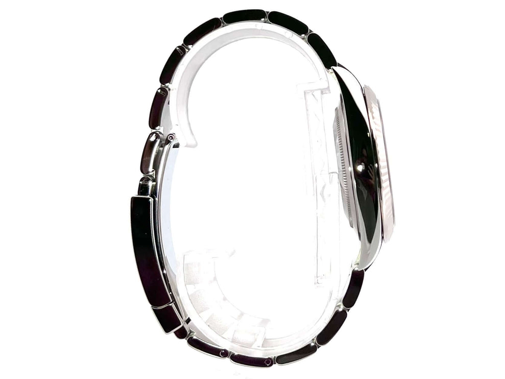 Rolex Datejust 41 Edelstahl Weißgold Ref. 126334 Seitliche Ansicht des Oyster Armbands und Gehäuses