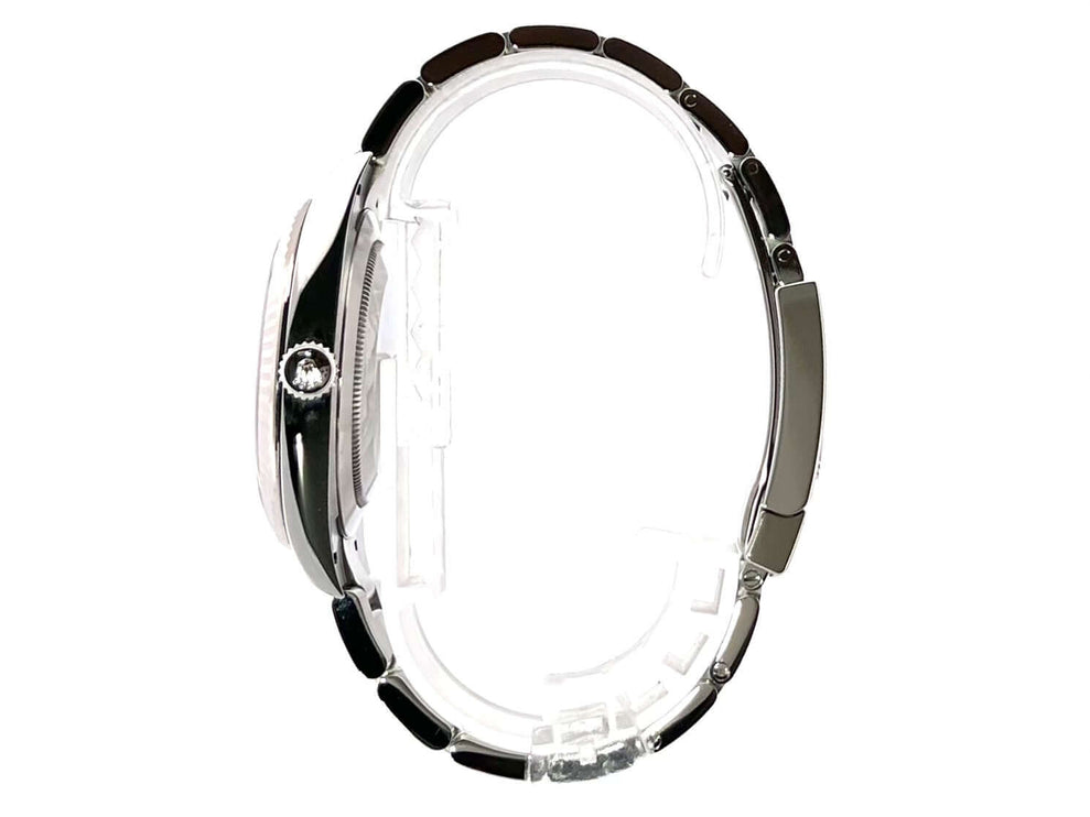 Rolex Datejust 41 Ref. 126334 Edelstahl Weißgold Seitenansicht des Gehäuses und Armbands mit Faltschließe.