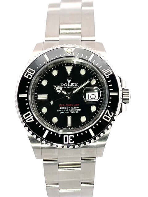 Rolex Sea-Dweller Ref. 126600, Edelstahlgehäuse mit schwarzem Zifferblatt und einseitig drehbarer Lünette, Oyster Armband, Automatikwerk