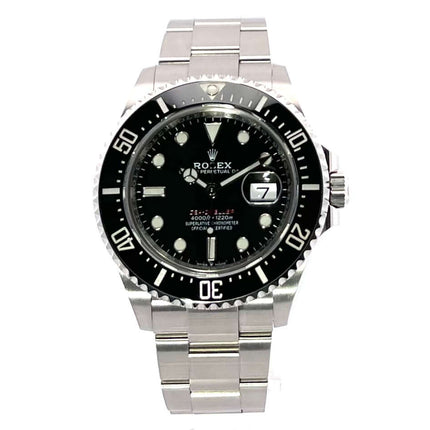 Rolex Sea-Dweller Ref. 126600 aus Edelstahl mit schwarzem Zifferblatt und Lünette, 43 mm Gehäuse, Oyster Armband, Jahr 2020.