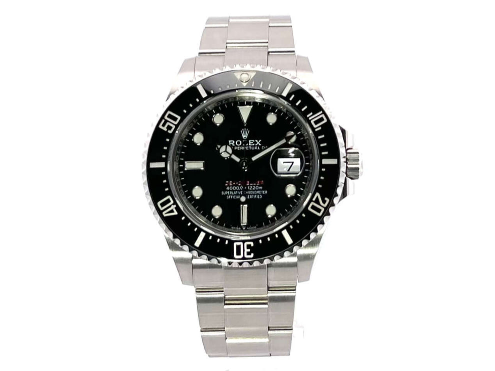 Rolex Sea-Dweller Ref. 126600 aus Edelstahl mit schwarzem Zifferblatt und Lünette, 43 mm Gehäuse, Oyster Armband, Jahr 2020.