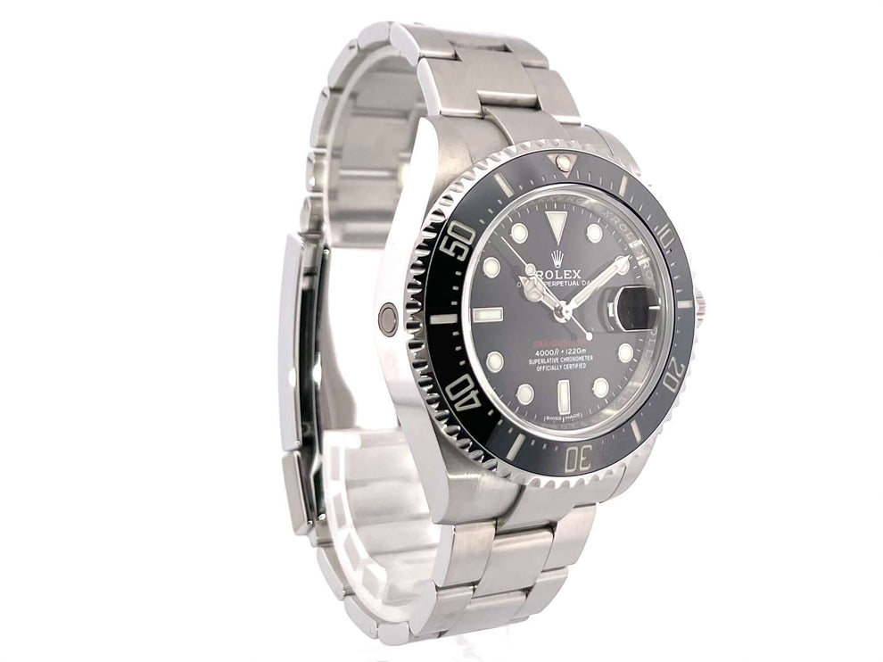 Rolex Sea-Dweller Ref. 126600 MK1, Edelstahlgehäuse 43 mm, schwarze Keramik-Lünette, schwarzes Zifferblatt, Oyster-Armband, 2017 Model.