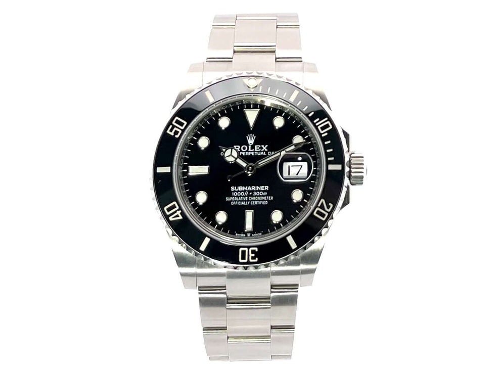 Rolex Submariner Date 126610LN aus Edelstahl mit schwarzer Lünette und Zifferblatt, poliertem Oysterarmband, aus dem Jahr 2020.
