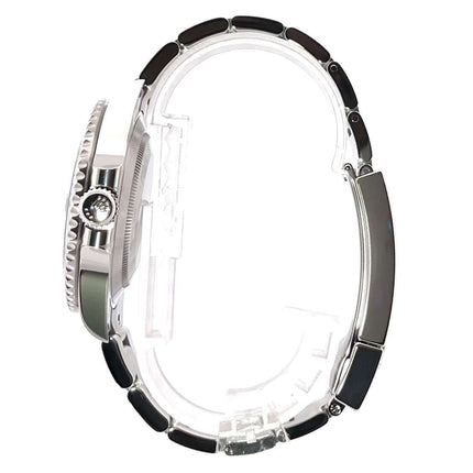 Seitliche Ansicht der Rolex Submariner Date Edelstahl 126610LV mit Edelstahlgehäuse und Oyster-Armband