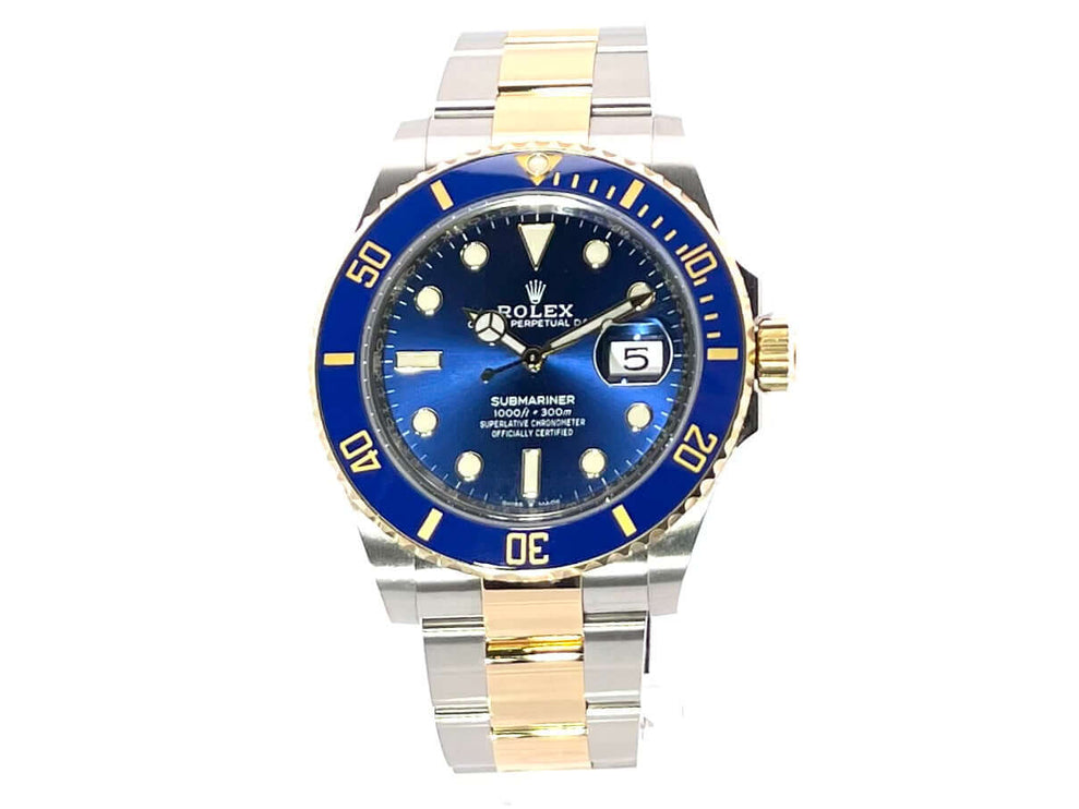 Rolex Submariner Date 41 Edelstahl und Gelbgold Ref. 126613LB aus 2020 mit blauem Zifferblatt und 18 Karat Gelbgold-Lünette.