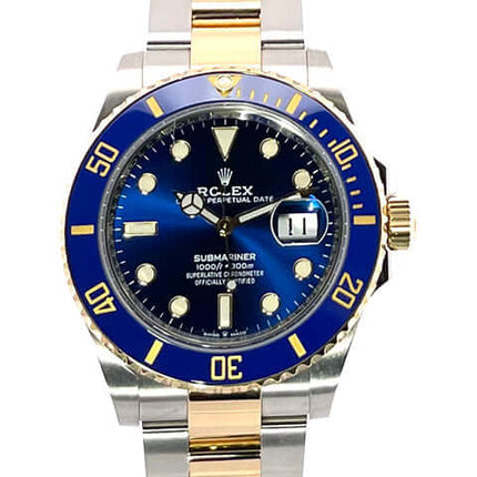 Rolex Submariner Date 41 Edelstahl Gelbgold 126613LB mit blauem Zifferblatt und 18 Karat Gelbgold-Lünette, Armband aus Edelstahl und Gelbgold
