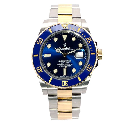 Rolex Submariner Date 41 Edelstahl Gelbgold Ref. 126613LB mit blauem Zifferblatt und Lünette aus 18 Karat Gelbgold