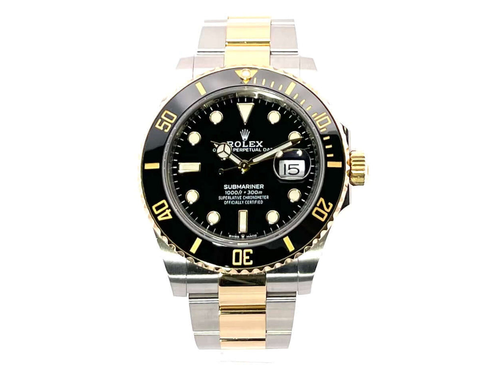 Rolex Submariner Date 41 Edelstahl Gelbgold 126613LN, schwarzes Zifferblatt, Lünette mit Keramik Einlage, Oyster Armband, 2021 Model