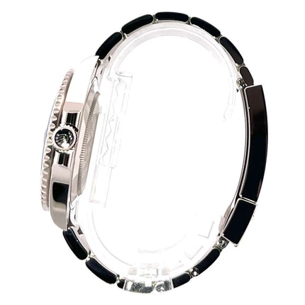 Rolex Submariner Date Weißgold 126619LB Seitenansicht mit poliertem und satiniertem 18 kt Weißgold-Gehäuse und Oyster Armband