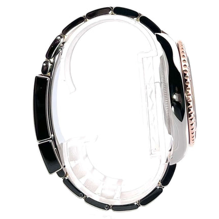 Rolex Yacht-Master 40 Oystersteel Everose-Gold 126621 seitliche Ansicht, poliertes und satiniertes Gehäuse und Armband