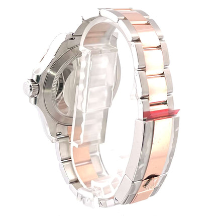 Rückseite der Rolex Yacht-Master 40 Oystersteel Everose-Gold 126621 Armband in poliertem und satiniertem Stahl und Gold.