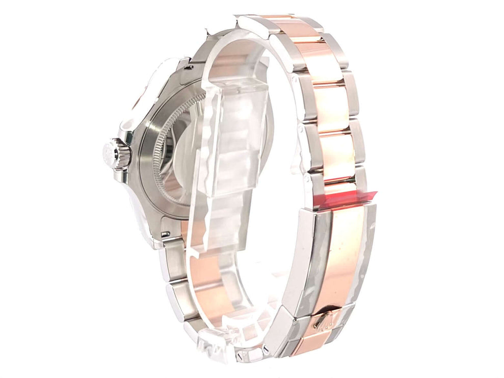 Rückseite der Rolex Yacht-Master 40 Oystersteel Everose-Gold 126621 Armband in poliertem und satiniertem Stahl und Gold.