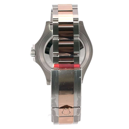 Rückseite der Rolex Yacht-Master 40 Oystersteel Everose-Gold 126621 mit poliertem und satiniertem Armband und Sicherheitsfaltschließe