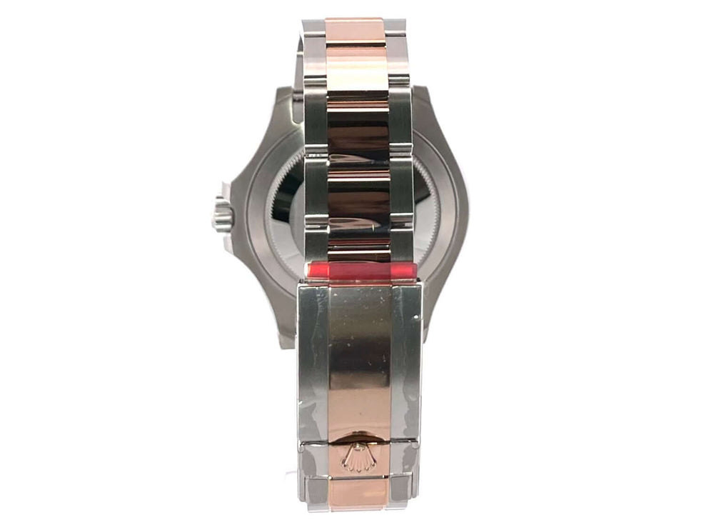 Rückseite der Rolex Yacht-Master 40 Oystersteel Everose-Gold 126621 mit poliertem und satiniertem Armband und Sicherheitsfaltschließe