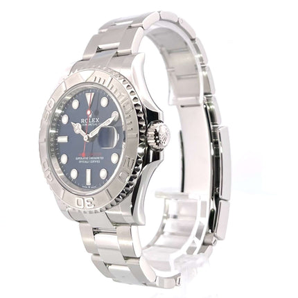Rolex Yacht-Master 40 Oystersteel Platin 126622 mit blauem Zifferblatt und Leuchtzeigern, Edelstahlarmband, Jahr 2023