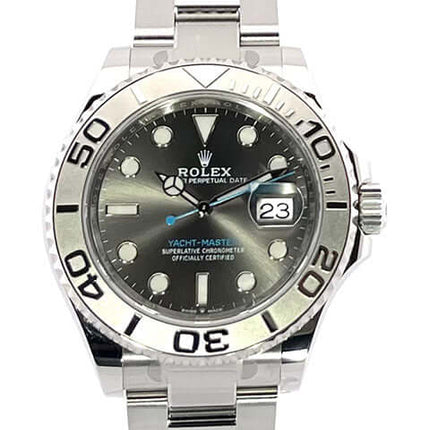 Rolex Yacht-Master 40 Oystersteel Platin 126622 Rhodium aus 2020, Edelstahlgehäuse und -band, Rhodium Zifferblatt, 60-Minuten Skala Lünette