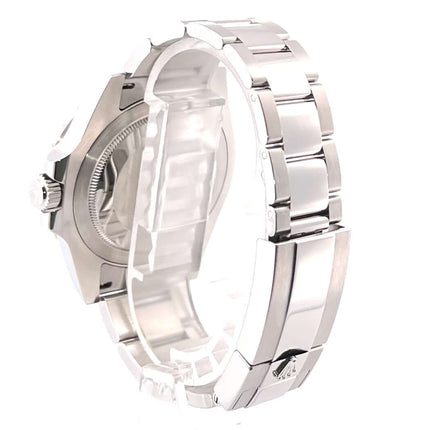 Rückseite des Rolex GMT Master II Edelstahl 126710BLNR Oyster-Band, poliertes und satiniertes Edelstahlgehäuse und -armband