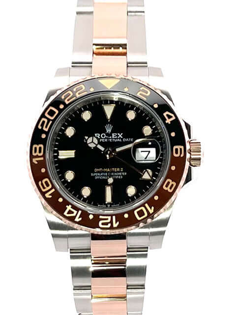 Rolex GMT-Master II Edelstahl Everose-Gold 126711CHNR Uhr mit schwarzem Zifferblatt und zweifarbigem Oyster-Armband